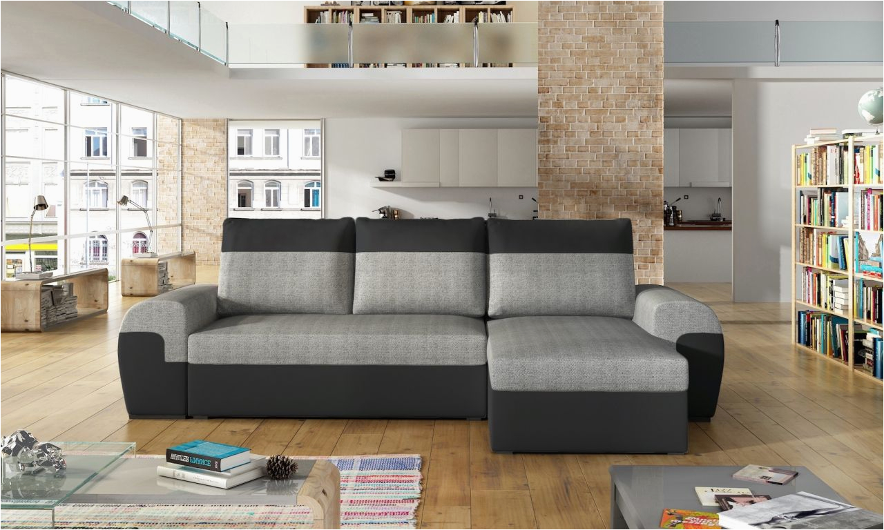 ecksofa sofa paros mit schlaffunktion schwarz hellgrau ottomane rechts