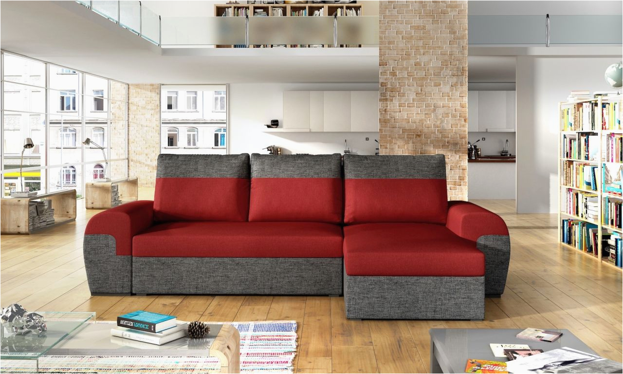 ecksofa sofa paros mit schlaffunktion dunkelgrau rot ottomane rechts